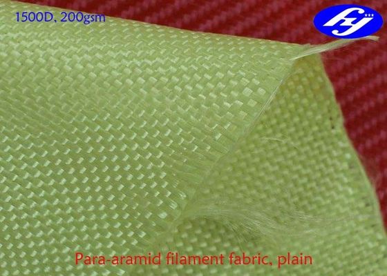 Κίτρινο άνθρακα σαφές βαλλιστικό Kevlar Aramid υβριδικό ύφασμα υφάσματος 1500D 200GSM