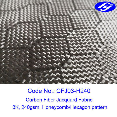 Κηρήθρα/Hexagon Jacquard ινών των Μαύρων άνθρακα σχεδίων 3K ύφασμα